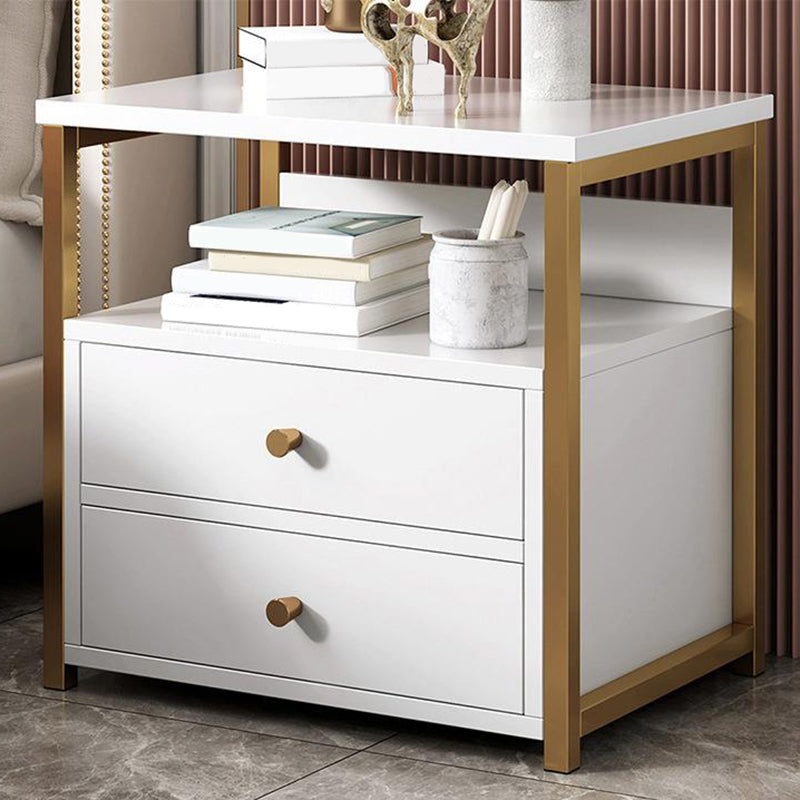 Contemporary Night Table Faux Wood Bedside Cabinet for Bedroom