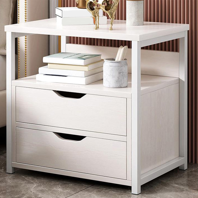 Contemporary Night Table Faux Wood Bedside Cabinet for Bedroom