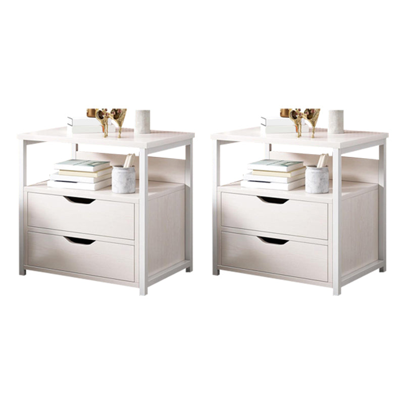 Contemporary Night Table Faux Wood Bedside Cabinet for Bedroom