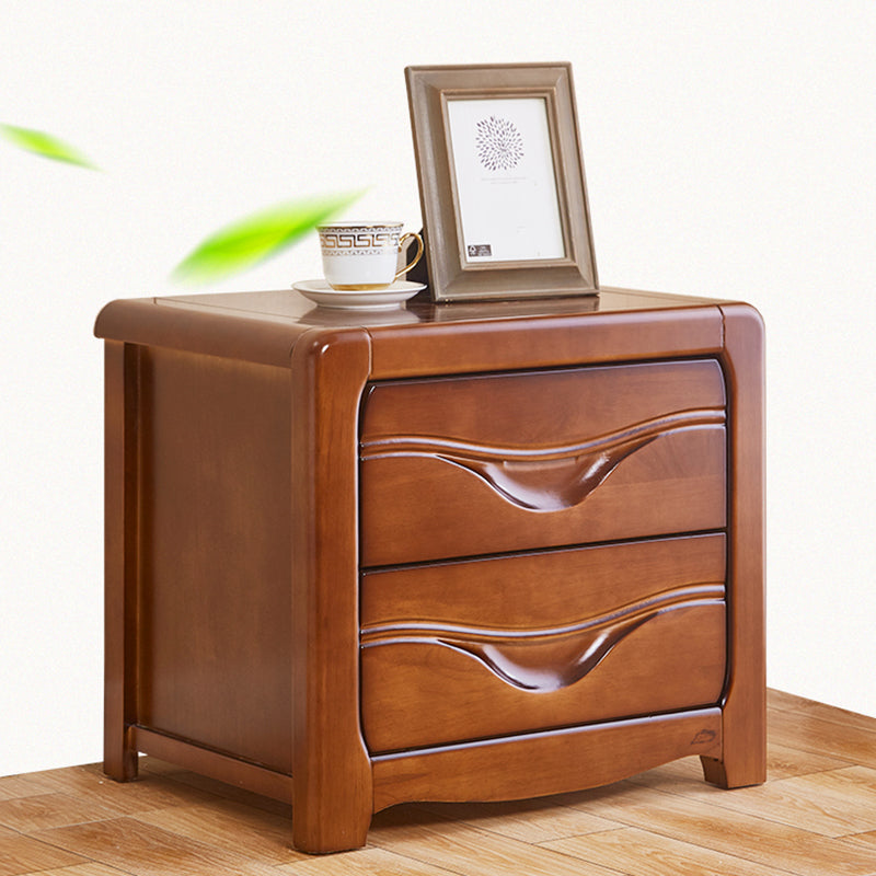 Modern Bed Nightstand Wooden Accent Table Nightstand with Drawers