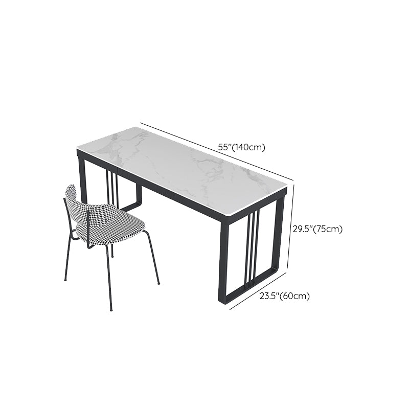 Industrial Style Stone Writing Desk Rectangular Office Desk with 1 Drawer