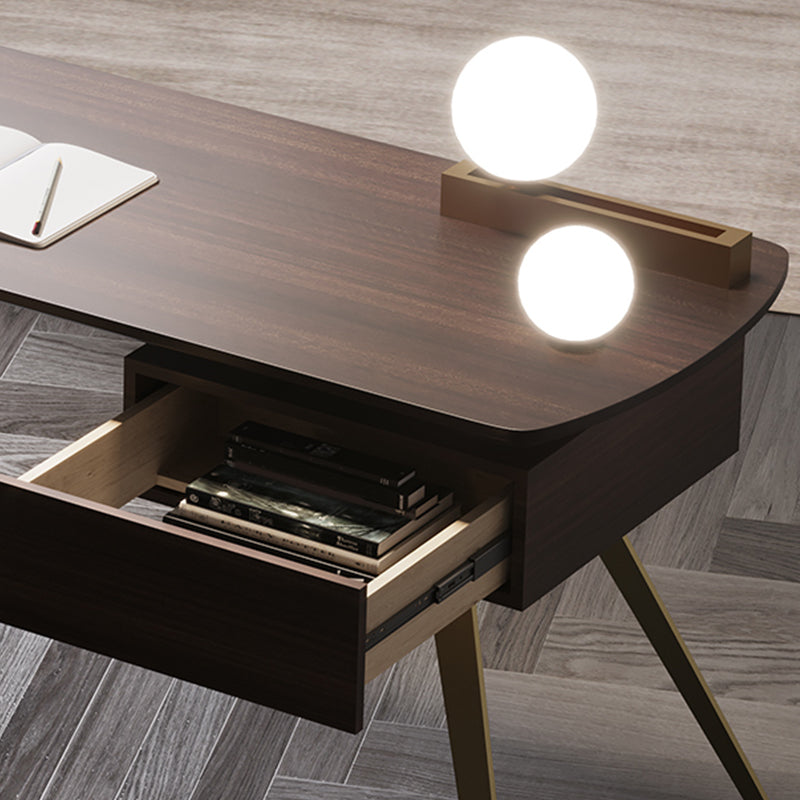 Glam Style Engineered Wood Writing Desk Metal Computer Desk for Office