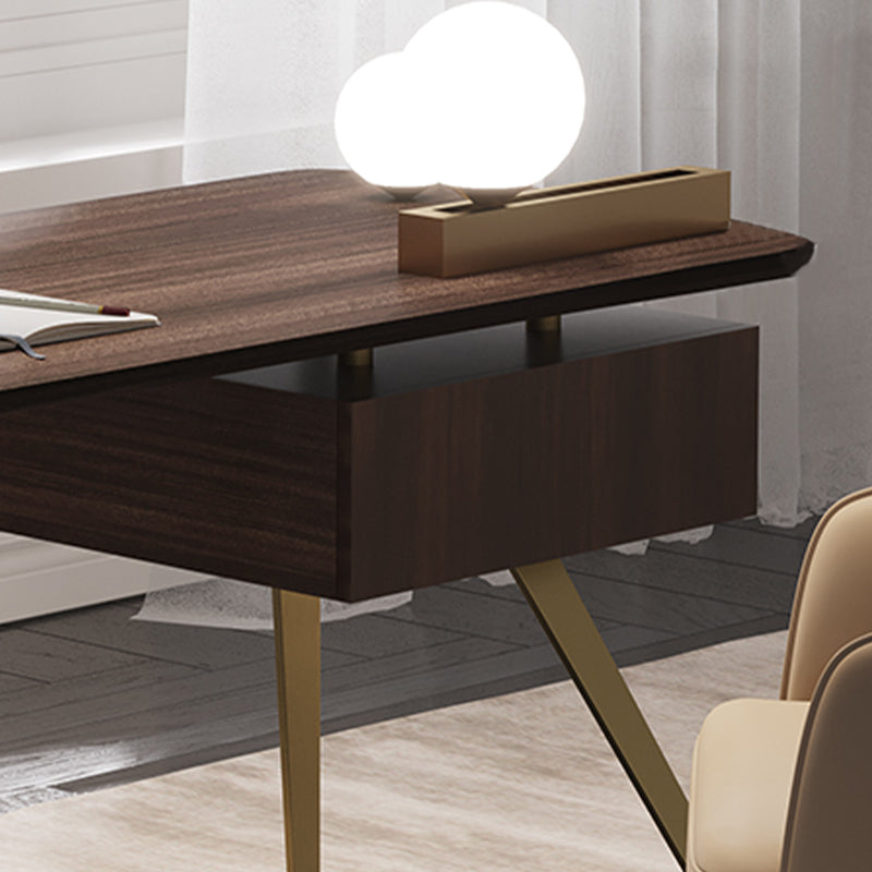 Glam Style Engineered Wood Writing Desk Metal Computer Desk for Office