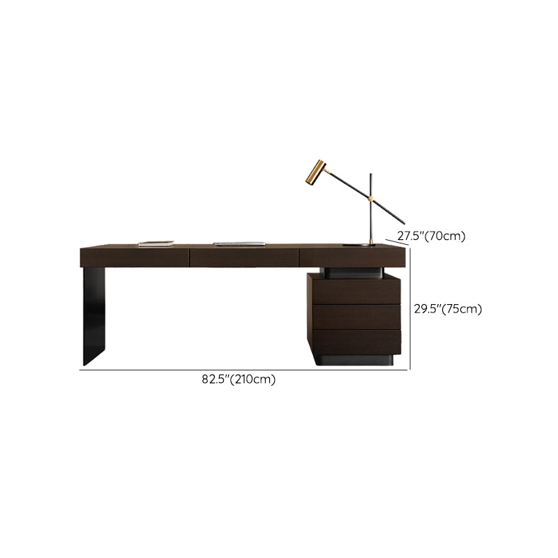 Rectangle Stone Top Office Desk Industrial Style Writing Desk for Office