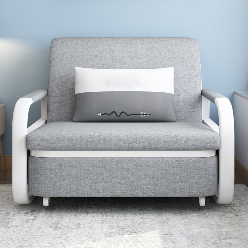 Contemporary Daybed Fabric Gray Storage No Theme Mattress Metal Kids Bed