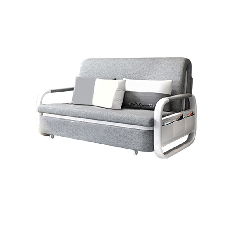 Contemporary Daybed Fabric Gray Storage No Theme Mattress Metal Kids Bed