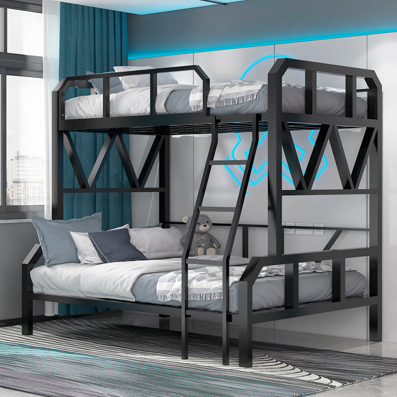 Contemporary Bunk Bed Metal with Guardrail Mattress Standard Slat Headboard