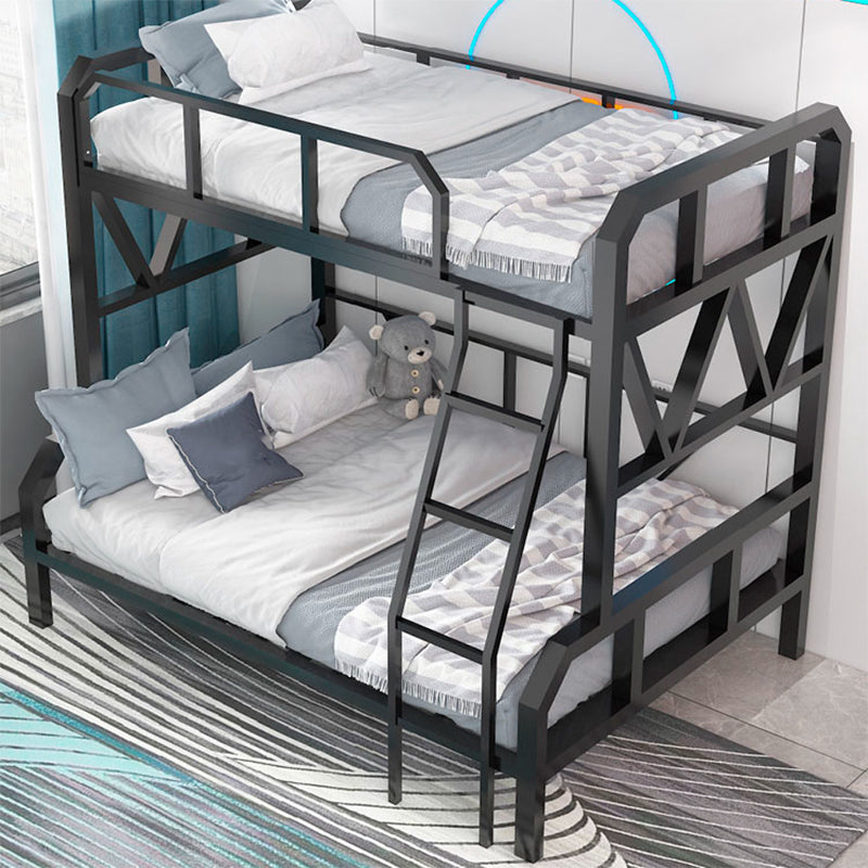 Contemporary Bunk Bed Metal with Guardrail Mattress Standard Slat Headboard