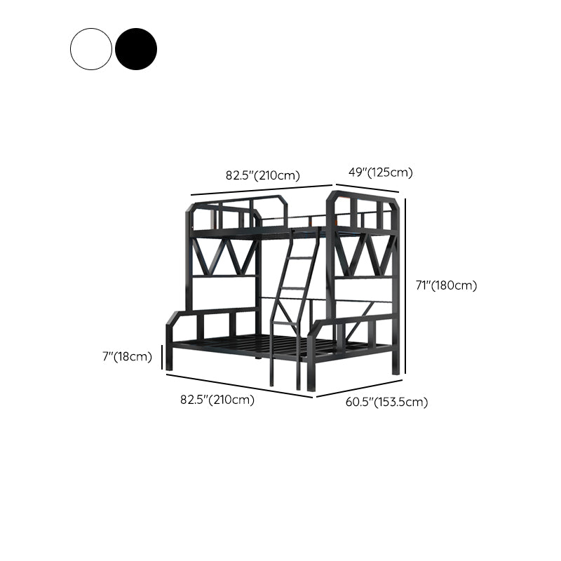 Contemporary Bunk Bed Metal with Guardrail Mattress Standard Slat Headboard