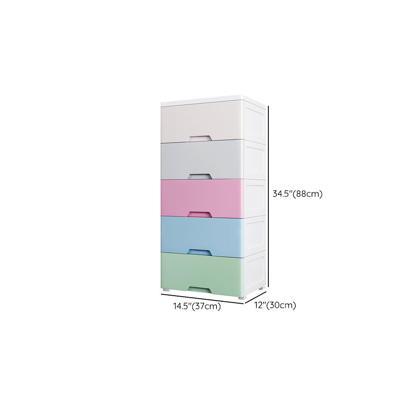 Modern White Kids Furniture Plastic Vertical Dresser for Kids