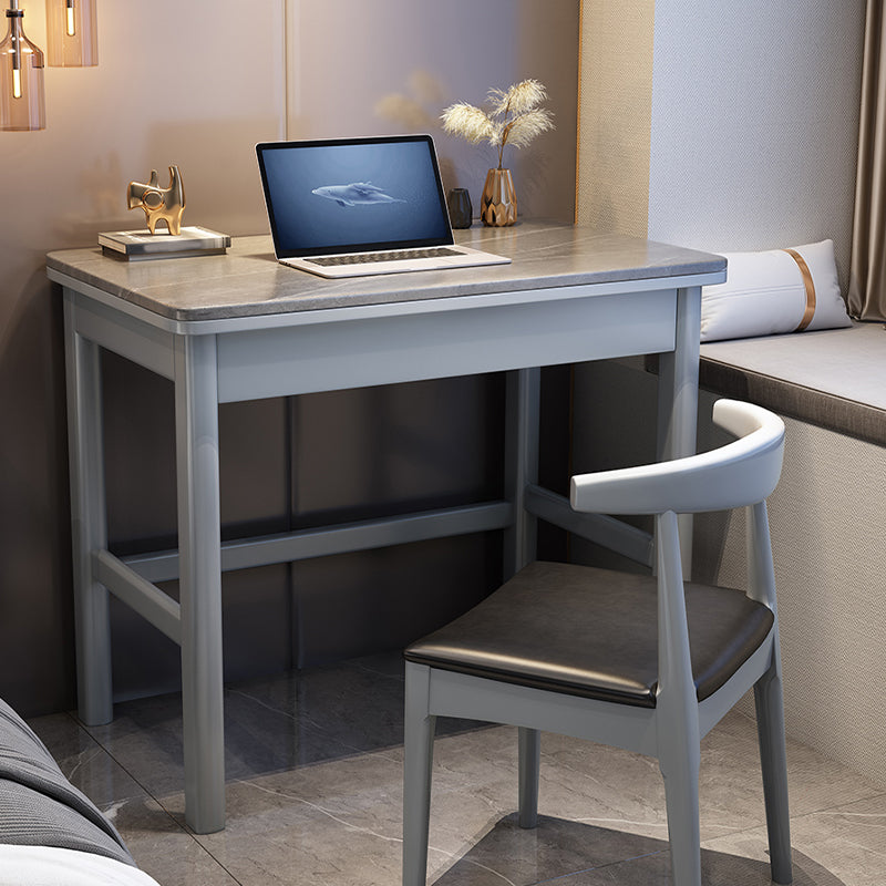 Contemporary Bedroom Computer Desk H-Shape Wood Base Writing Desk