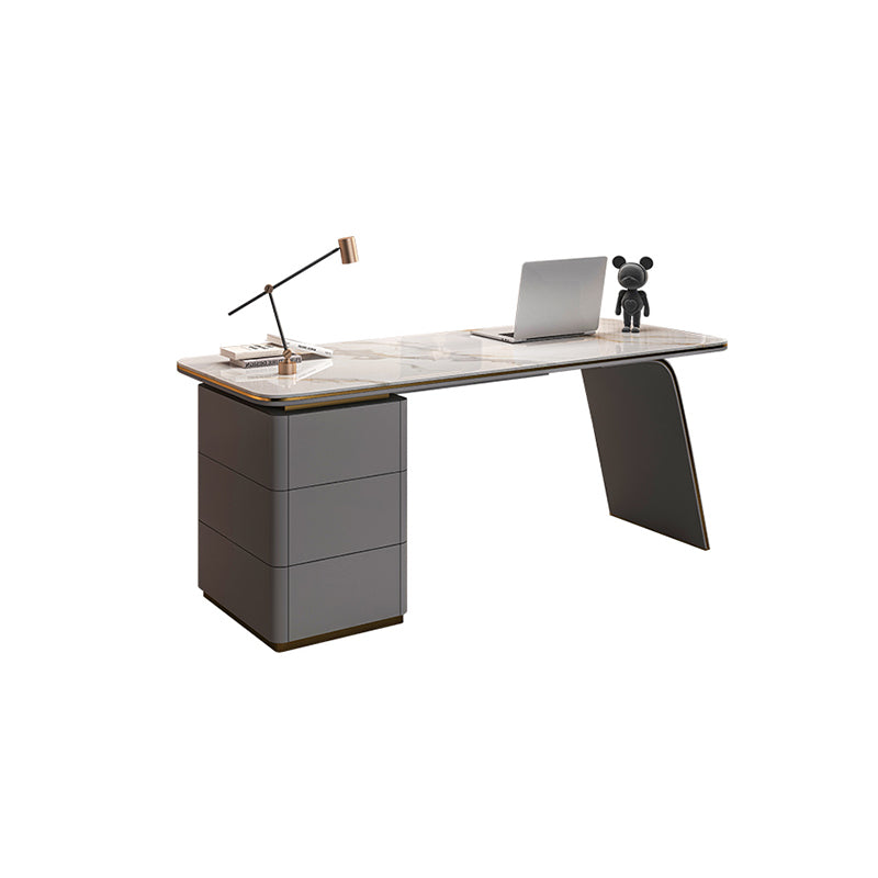 Rectangular Stone Top Office Desk Modern Style Writing Desk for Office