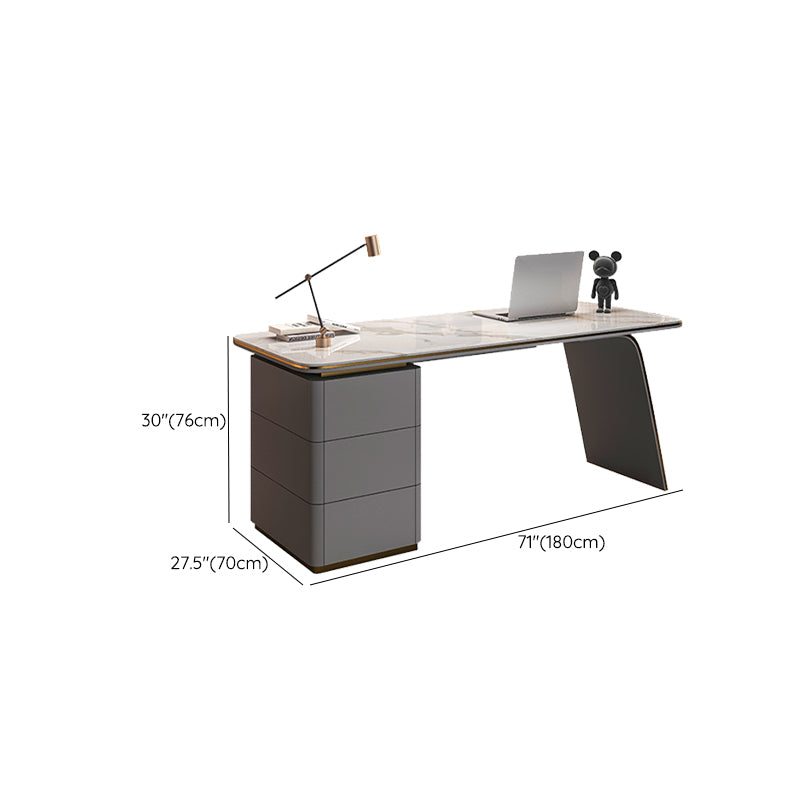 Rectangular Stone Top Office Desk Modern Style Writing Desk for Office