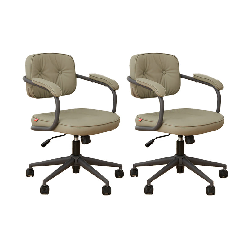 Modern Padded Arms Office Chair Tilt Mechanism Leather No Distressing Ergonomic Chair