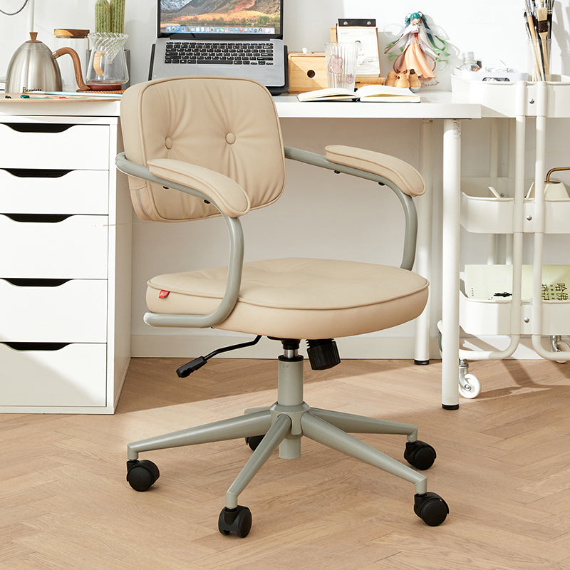 Modern Padded Arms Office Chair Tilt Mechanism Leather No Distressing Ergonomic Chair