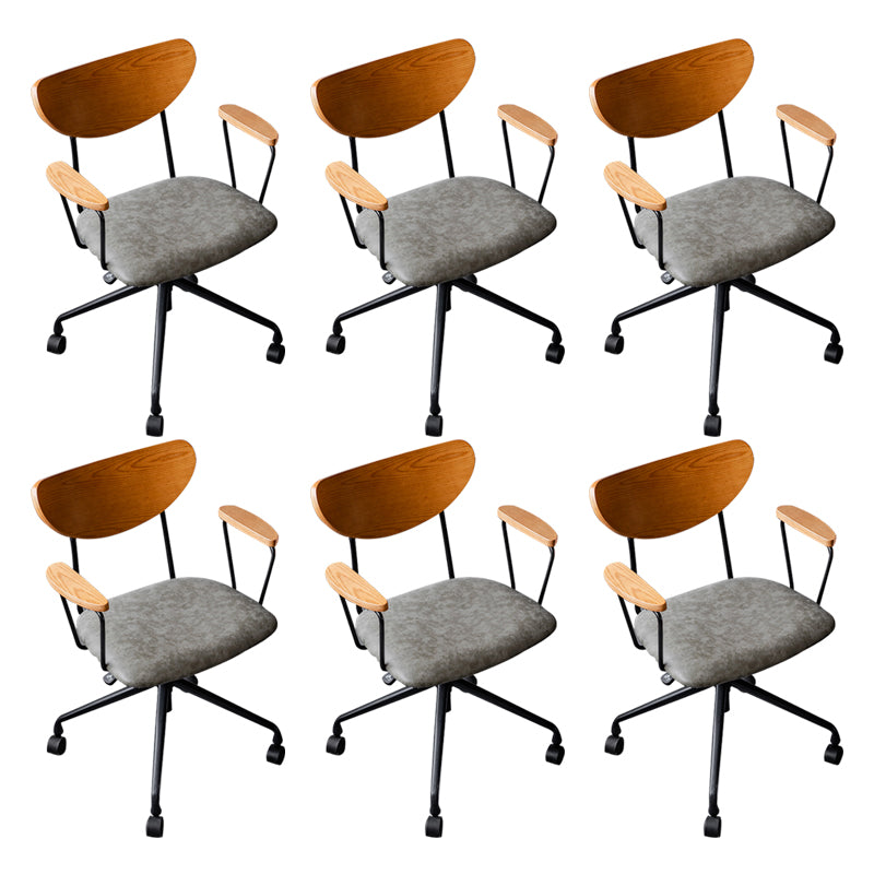 Modern Fixed Arms Office Chair No Distressing Ergonomic Slide Chair