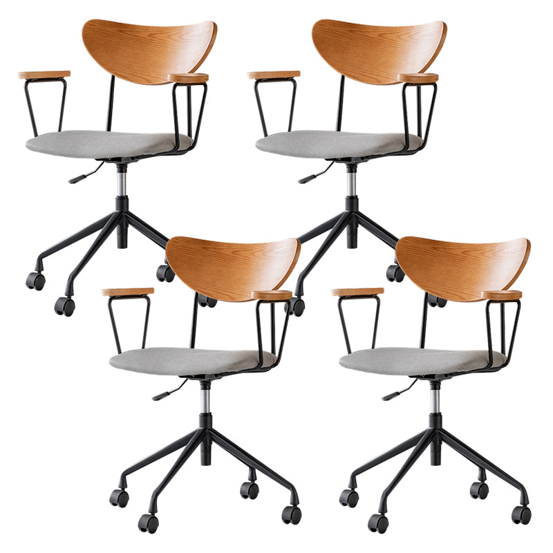 Modern Fixed Arms Office Chair No Distressing Ergonomic Slide Chair