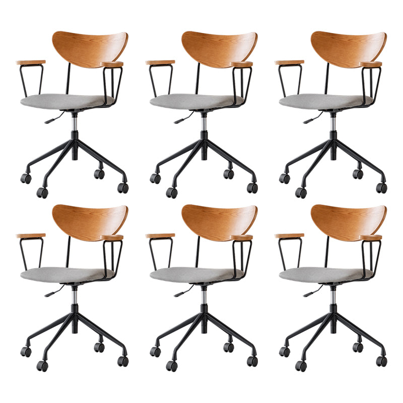 Modern Fixed Arms Office Chair No Distressing Ergonomic Slide Chair