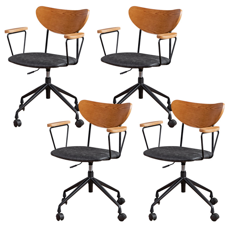 Modern Fixed Arms Office Chair No Distressing Ergonomic Slide Chair