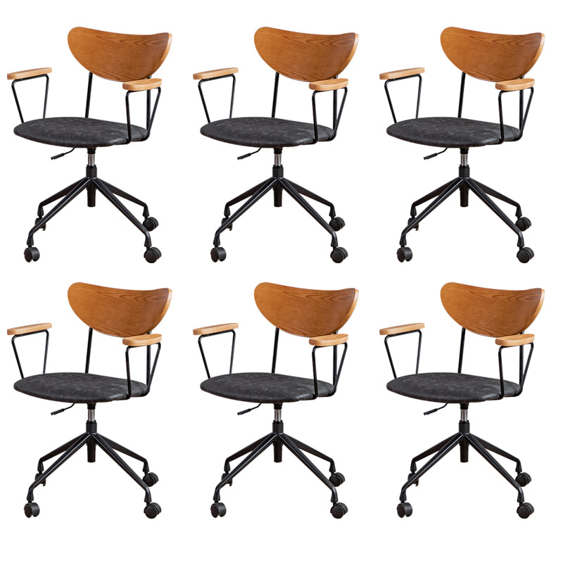 Modern Fixed Arms Office Chair No Distressing Ergonomic Slide Chair