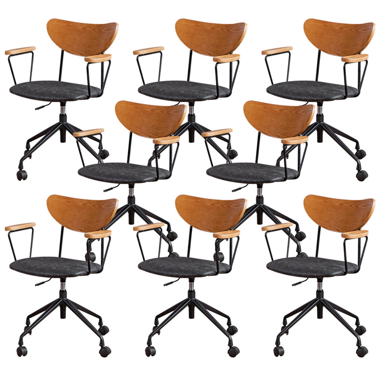 Modern Fixed Arms Office Chair No Distressing Ergonomic Slide Chair