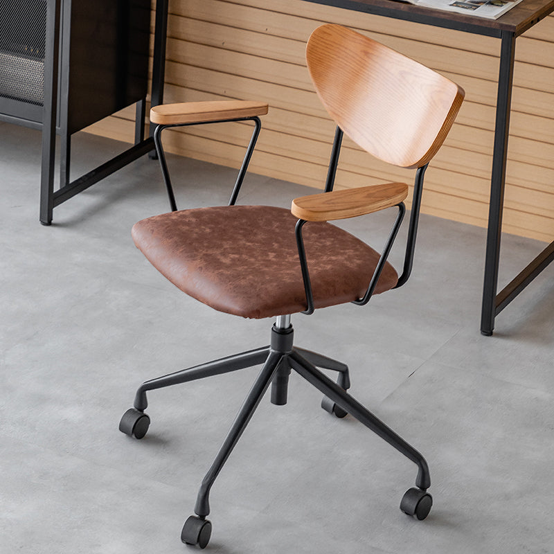 Modern Fixed Arms Office Chair No Distressing Ergonomic Slide Chair