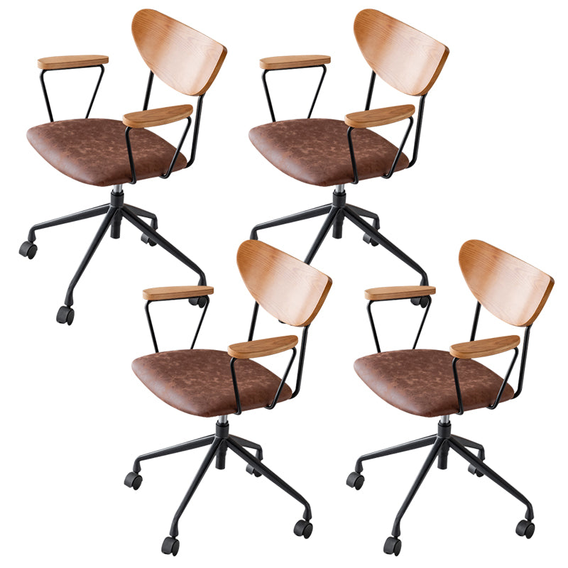 Modern Fixed Arms Office Chair No Distressing Ergonomic Slide Chair