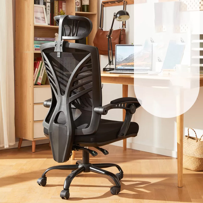 Padded Arms Office Chair Modern No Distressing Desk Chair with Wheels