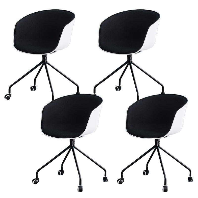 Modern Armless Office Chair No Distressing Desk Chair with Wheels