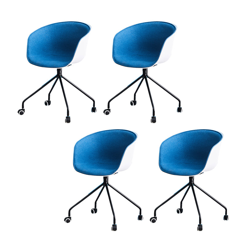 Modern Armless Office Chair No Distressing Desk Chair with Wheels