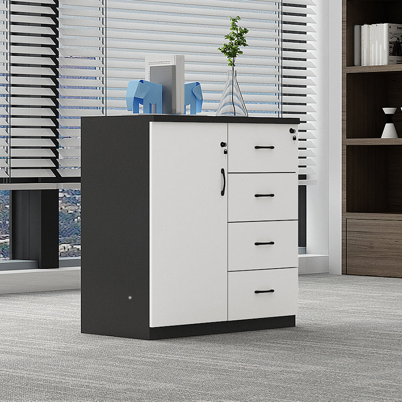 Nordic Style File Cabinet Wooden Frame Storage Lateral Filing Cabinet