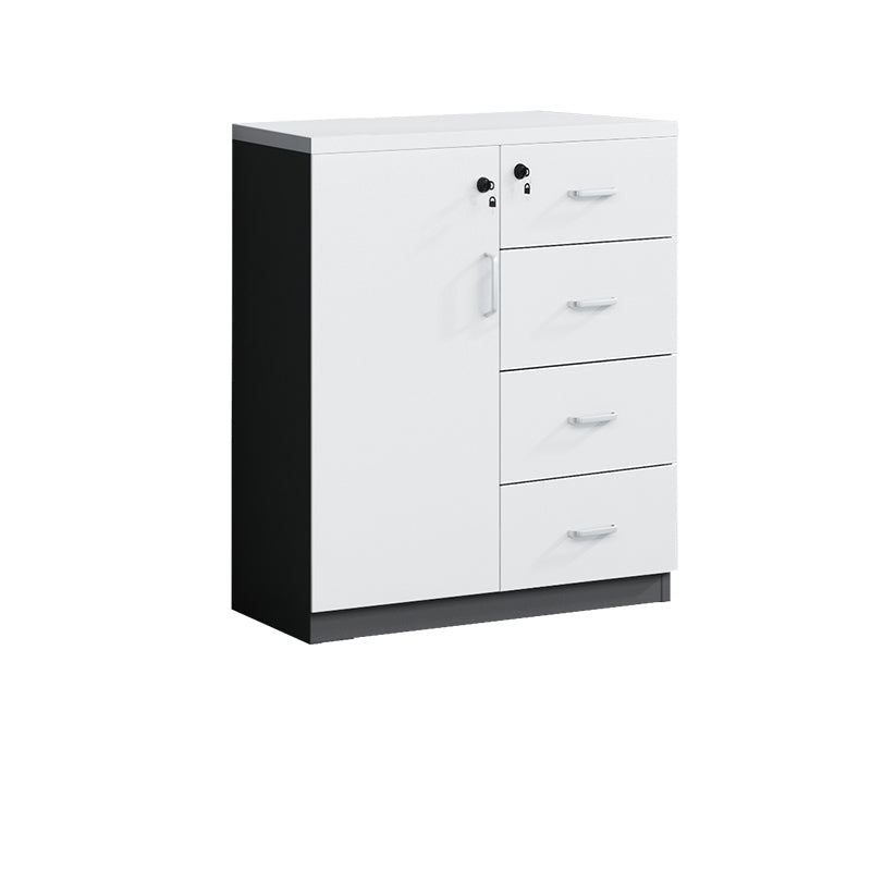 Nordic Style Filing Cabinet Wooden Frame Storage Lateral File Cabinet