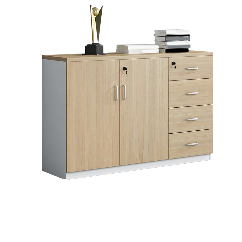 Nordic Style Filing Cabinet Wooden Frame Storage Lateral File Cabinet