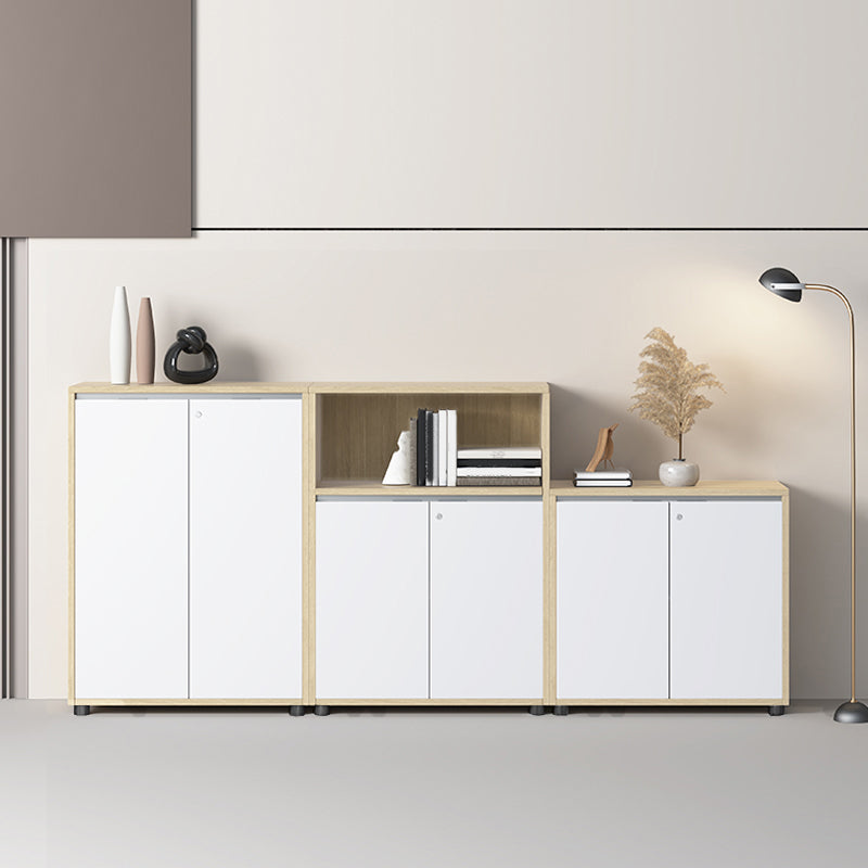 Contemporary Filing Cabinet Wooden Frame File Cabinet in White