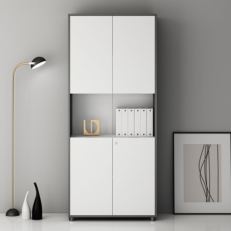 Contemporary Filing Cabinet Wooden Frame File Cabinet in White