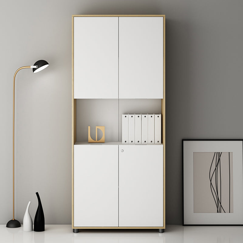 Contemporary Filing Cabinet Wooden Frame File Cabinet in White