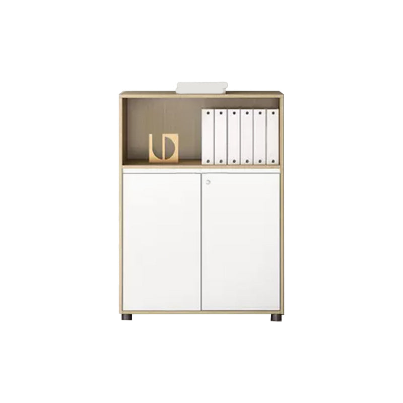 Contemporary Filing Cabinet Wooden Frame File Cabinet in White