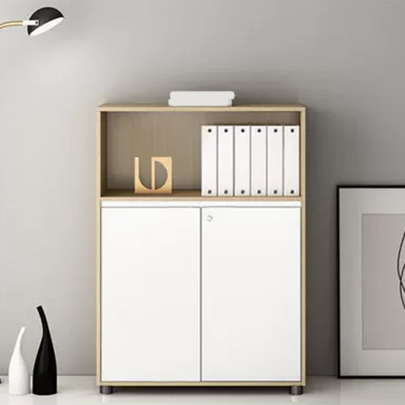 Contemporary Filing Cabinet Wooden Frame File Cabinet in White