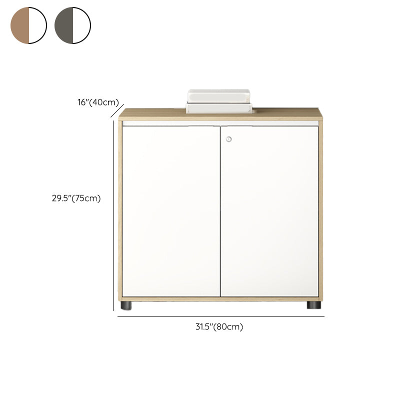 Contemporary Filing Cabinet Wooden Frame File Cabinet in White