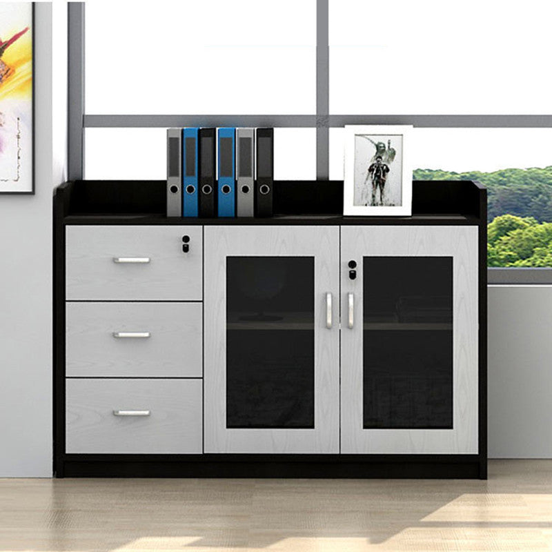 Modern Style File Cabinet Wooden Frame Storage Lateral File Cabinet