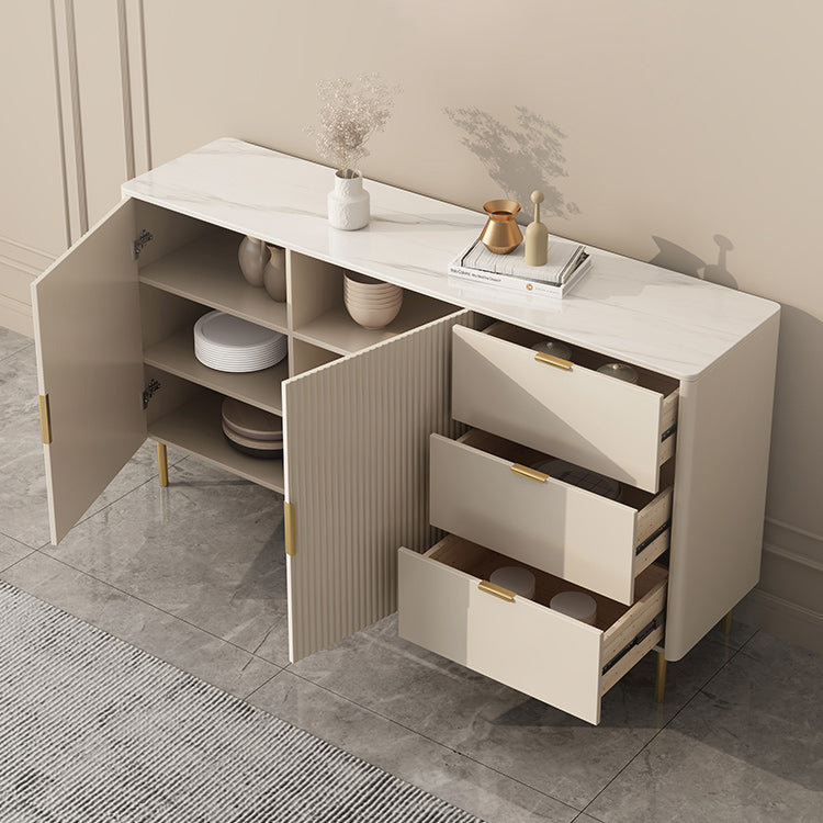 Contemporary Sideboard Stone Sideboard Cabinet with Drawers for Kitchen