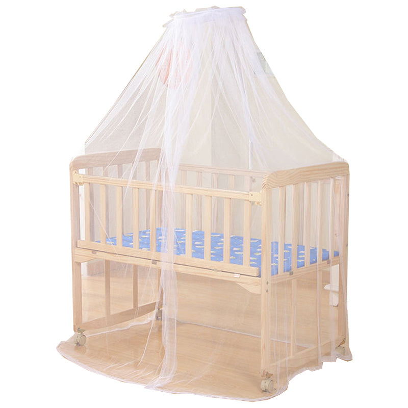 Wooden Animal Pattern Nursery Crib Modern Storage Nursery Bed with Casters