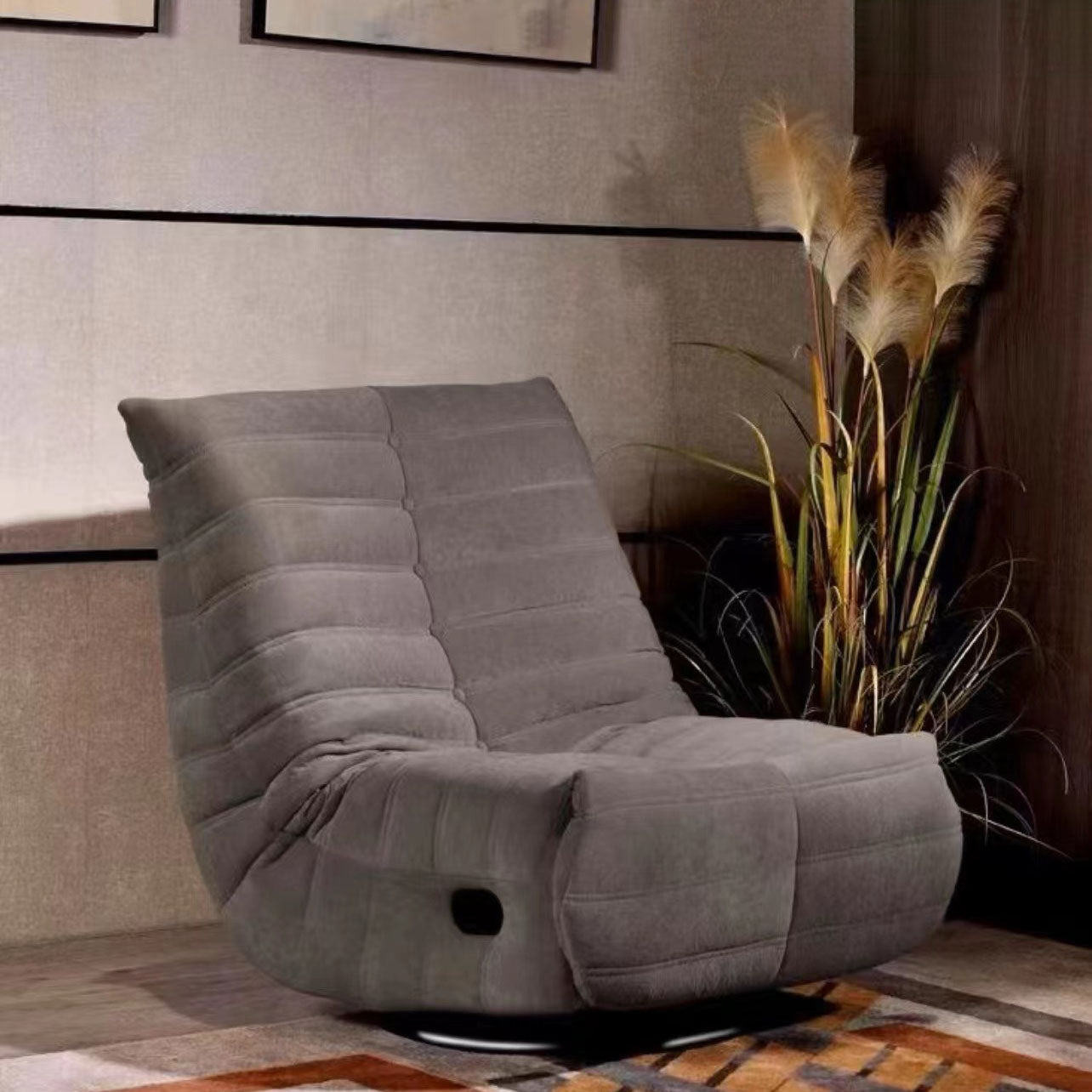 Storage Recliner Chair Solid Color Metal Indoor Standard Reclining