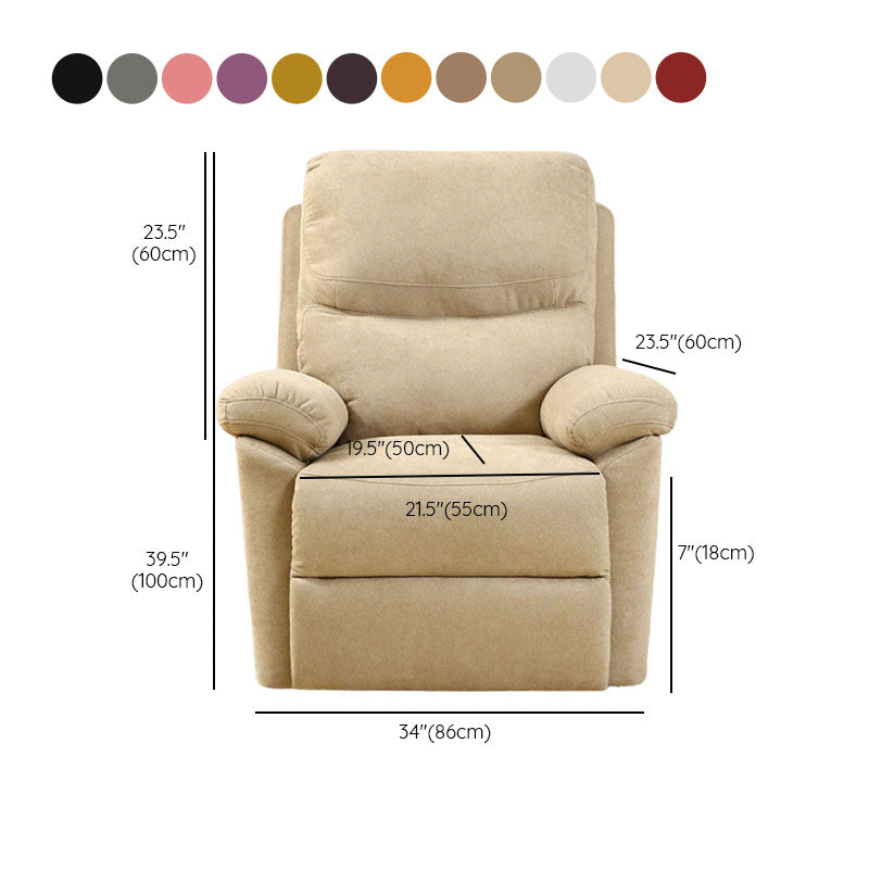 Contemporary Metal Frame Standard Recliner Solid Color Recliner Chair