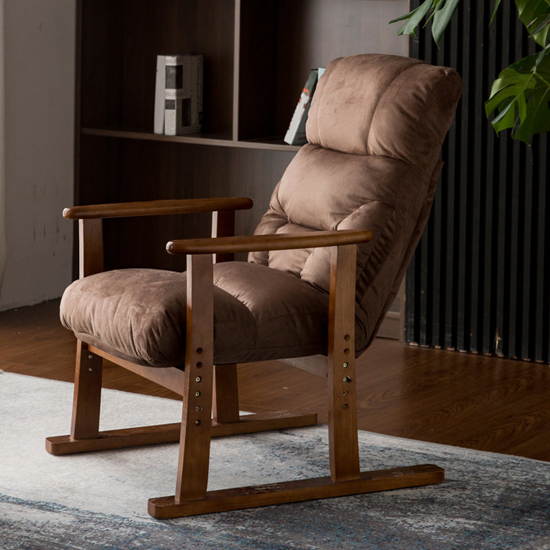 Modern Wood Frame Standard Recliner Solid Color Recliner Chair