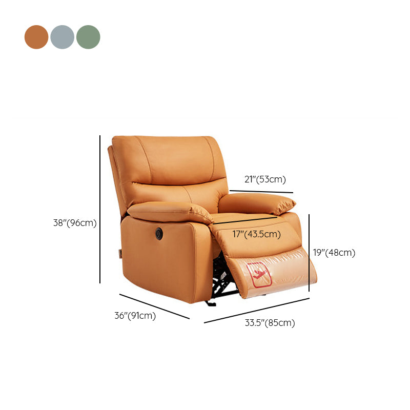 Contemporary Home Theater Recliner Metal Solid Color Arm Reclining Chair