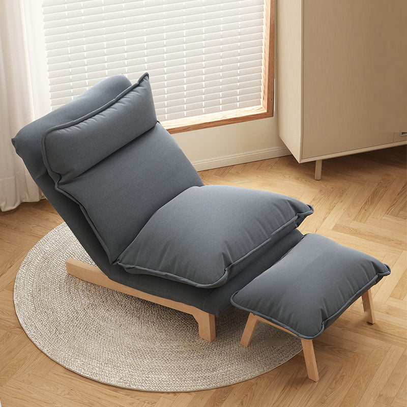 Modern SolidWood Recliner Chair Manual Solid Color Recliner Chair