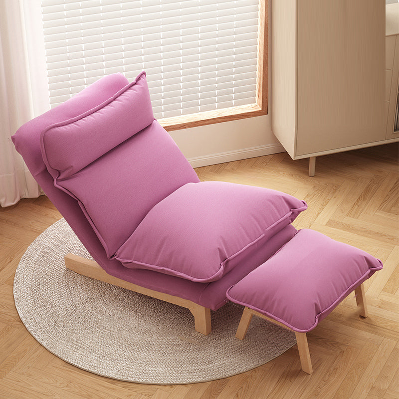 Modern SolidWood Recliner Chair Manual Solid Color Recliner Chair