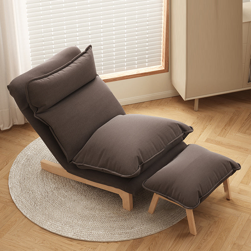 Modern SolidWood Recliner Chair Manual Solid Color Recliner Chair