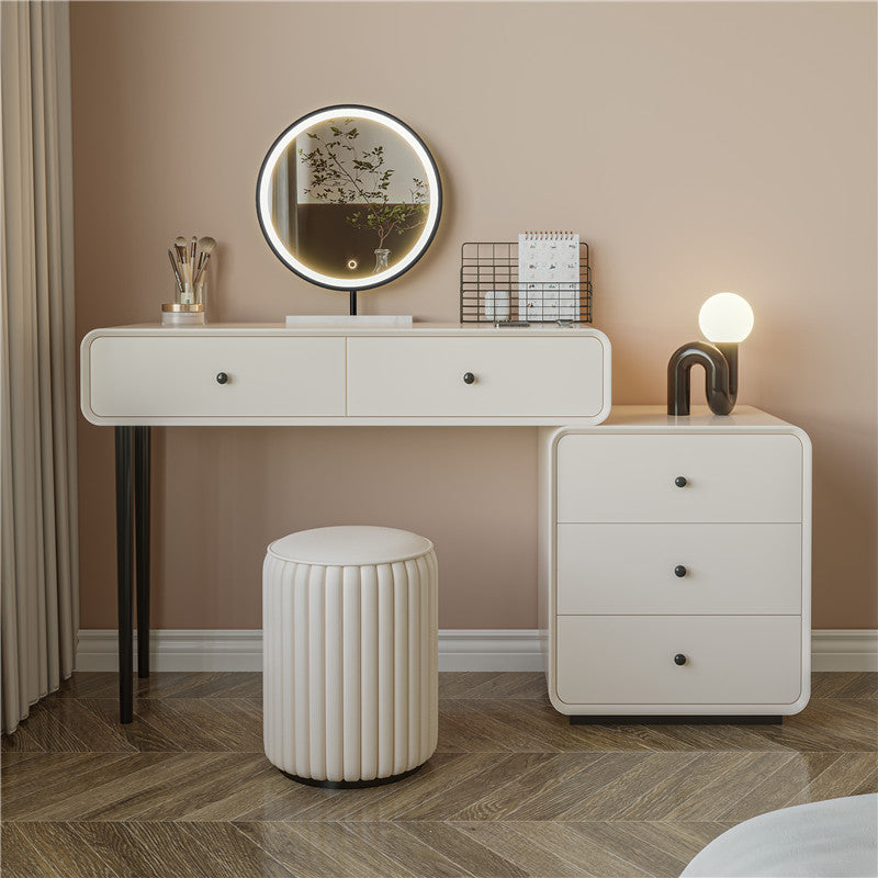 Modern Bedroom Vanity Dressing Table White Wood Makeup Vanity Desk with Drawer